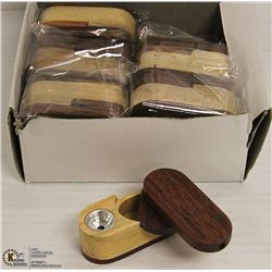 12PK OF TWO TONED WOODEN PIPES