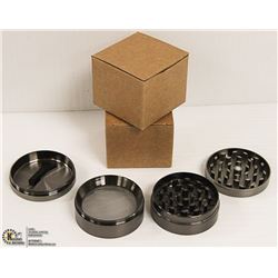 2PK ZINC ALLOY 4 LAYER HERB/ TOBACCO GRINDERS;