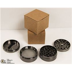 2PK ZINC ALLOY 4 LAYER HERB/ TOBACCO GRINDERS;