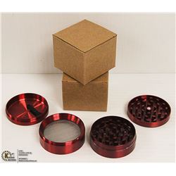 2PK ZINC ALLOY 4 LAYER HERB/ TOBACCO GRINDERS;