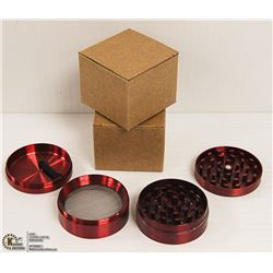 2PK ZINC ALLOY 4 LAYER HERB/ TOBACCO GRINDERS;