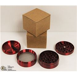 2PK ZINC ALLOY 4 LAYER HERB/ TOBACCO GRINDERS;