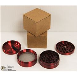 2PK ZINC ALLOY 4 LAYER HERB/ TOBACCO GRINDERS;