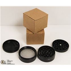 2PK ZINC ALLOY 4 LAYER HERB/ TOBACCO GRINDERS;