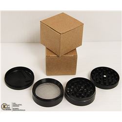 2PK ZINC ALLOY 4 LAYER HERB/ TOBACCO GRINDERS;