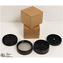 2PK ZINC ALLOY 4 LAYER HERB/ TOBACCO GRINDERS;