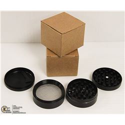 2PK ZINC ALLOY 4 LAYER HERB/ TOBACCO GRINDERS;
