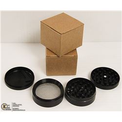 2PK ZINC ALLOY 4 LAYER HERB/ TOBACCO GRINDERS;