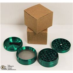 2PK ZINC ALLOY 4 LAYER HERB/ TOBACCO GRINDERS;