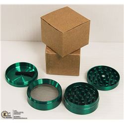 2PK ZINC ALLOY 4 LAYER HERB/ TOBACCO GRINDERS;