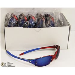 12PK OF RED/ BLUE OAKLEY STYLE SUNGLASSES