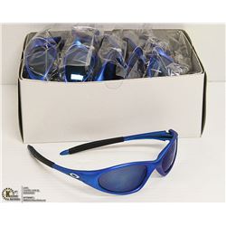 12PK OF BLUE OAKLEY STYLE SUNGLASSES