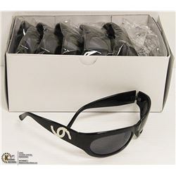 12PK OF BLACK CHANEL STYLED DESIGNER SUNGLASSES