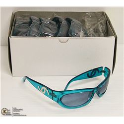 12PK OF TEAL CHANEL STYLED DESIGNER SUNGLASSES