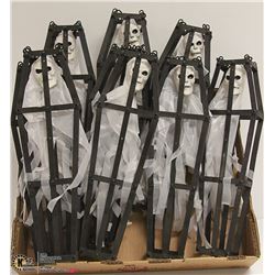 LARGE FLAT OF HALLOWEEN COFFIN DECORATIONS