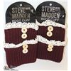 Image 1 : 2PK STEVE MADDEN BOOT TOPPERS; BURGUNDY
