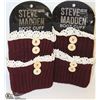 Image 1 : 2PK STEVE MADDEN BOOT TOPPERS; BURGUNDY