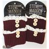 Image 1 : 2PK STEVE MADDEN BOOT TOPPERS; BURGUNDY