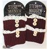 Image 1 : 2PK STEVE MADDEN BOOT TOPPERS; BURGUNDY
