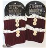 Image 1 : 2PK STEVE MADDEN BOOT TOPPERS; BURGUNDY