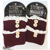 Image 1 : 2PK STEVE MADDEN BOOT TOPPERS; BURGUNDY