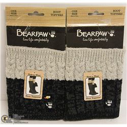 2PK BEAR PAW BOOT TOPPERS; GREY