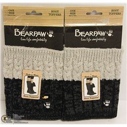 2PK BEAR PAW BOOT TOPPERS; GREY