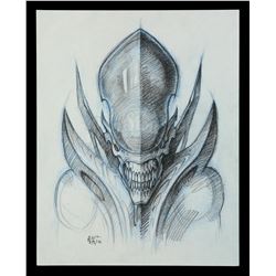 Lot #35 - ALIEN: RESURRECTION (1997) - Hand-Drawn Cloned Xenomorph Concept Illustration