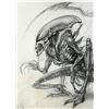 Image 2 : Lot #36 - ALIEN: RESURRECTION (1997) - Large Hand-Drawn Xenomorph Concept Sketch