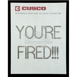 Lot #88 - BACK TO THE FUTURE PART II (1989) - Marty McFly's (Michael J. Fox) Termination Fax