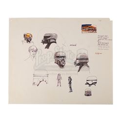 Lot #121 - BATTLESTAR GALACTICA (T.V. SERIES, 1978-1979) - Hand-Drawn Cylon Head Concepts by Ralph M