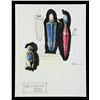 Image 4 : Lot #198 - DEATH BECOMES HER (1992) - Set of Hand-Drawn Potion Vial Designs by John Bell