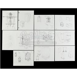 Lot #201 - DEATH BECOMES HER (1992) - Set of Hand-Drawn John Bell Potion Box Designs