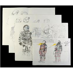 Lot #233 - EVENT HORIZON (1997) - Set of Four Hand-Drawn John Mollo Concept Sketches
