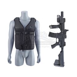 Lot #239 - THE EXPENDABLES 2 (2012) - Barney Ross' (Sylvester Stallone) Tactical Vest and Stunt Rifl