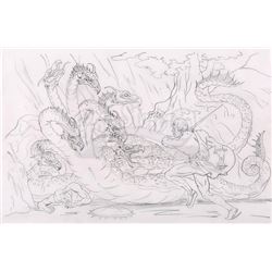 Lot #326 - JASON AND THE ARGONAUTS (1963) - Hand-Drawn Ray Harryhausen Concept Sketch of Jason (Todd
