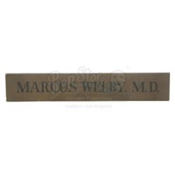 Lot #469 - MARCUS WELBY, M.D. (T.V. SERIES, 1969-1976) - Marcus Welby's (Robert Young) Name Plate