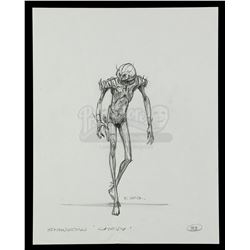 Lot #581 - SHOWSCAN (CHEVY COMMERCIAL, 1987) - Hand-Drawn Ralph McQuarrie Alien Sketch
