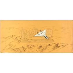 Lot #671 - STAR WARS: A NEW HOPE (1977) - Framed Hand-Drawn Colin Cantwell Concept Illustration