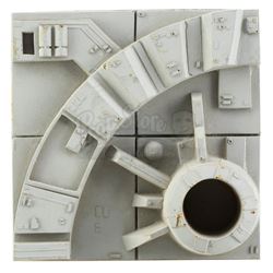 Lot #677 - STAR WARS TRILOGY (1977-1983) - 6" x 6" Death Star Surface Model Miniature Piece