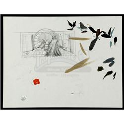 Lot #696 - STAR WARS: THE EMPIRE STRIKES BACK (1980) - Hand-Drawn Ralph McQuarrie Vader and Luke at
