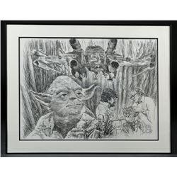 Lot #709 - STAR WARS: THE EMPIRE STRIKES BACK (1980) - "Memories of Dagobah" Hand-Drawn Artwork by N