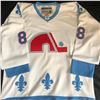 Image 3 : ERIC LINDROS SIGNED NORDIQUES JERSEY (FRAMEWORTH HOLOGRAM)
