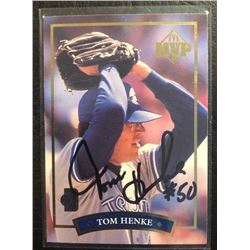 SIGNED TOM HENKE 1992 DONRUSS MCDONALD'S GOLD MVP 5 OF 6