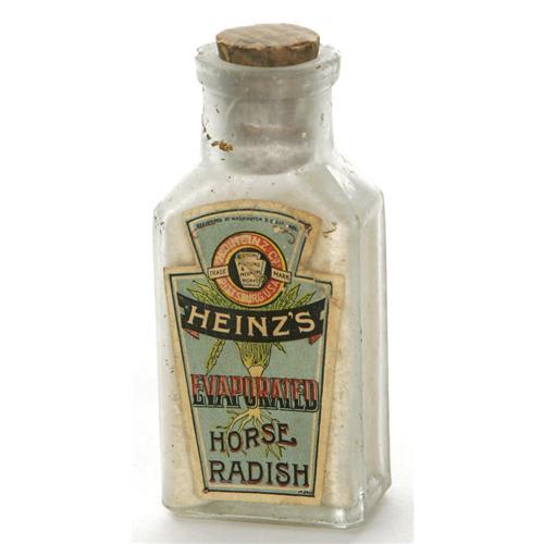 "Diminutive Heinz ""Evaporated Horse Radish Bottle