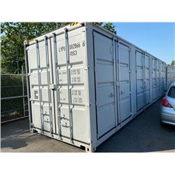 BRAND NEW 40' SHIPPING CONTAINER WITH 4 SIDE DOUBLE SWING DOORS AND 1 REAR DOUBLE SWING DOOR WITH