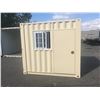 Image 1 : BRAND NEW 9' SHIPPING STORAGE CONTAINER, PORTABLE OFFICE, WITH DOOR, WINDOW AND REAR DOOR