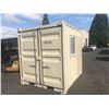 Image 2 : BRAND NEW 9' SHIPPING STORAGE CONTAINER, PORTABLE OFFICE, WITH DOOR, WINDOW AND REAR DOOR