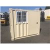 Image 1 : BRAND NEW 8' SHIPPING STORAGE CONTAINER, PORTABLE OFFICE, WITH DOOR, WINDOW AND REAR DOOR