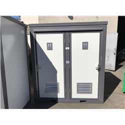 BRAND NEW PORTABLE MOBILE DOUBLE TOILET, WITH TWO TOILETS AND TWO SINKS